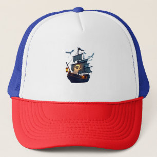 Pirate Ghost Ship - Beängstigendes Halloween-T-Shi Truckerkappe