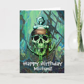 Pirate Ghost Ship Birthday Karte (Vorderseite)