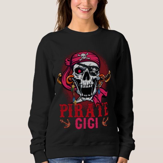 Pirate Gigi Halloween Skull Pirate Costume Familie Sweatshirt (Vorderseite)
