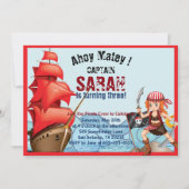 Pirate Girl Birthday Party Einladungs-Boot Einladung (Vorderseite)