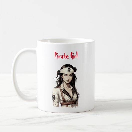 Pirate Girl Coffee Tasse (Links)