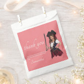 Pirate Girl Danke Pink Gefallen Tasche Geschenktütchen (Ausgeschnitten)