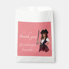 Pirate Girl Danke Pink Gefallen Tasche Geschenktütchen