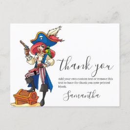 Pirate Girl Danke Postcard Postkarte