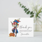Pirate Girl Danke Postcard Postkarte (Stehend Vorderseite)
