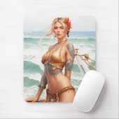 Pirate Girl Fantasy Design Mouse Pad Mousepad (Mit Mouse)