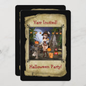 Pirate Girl Halloween-Party Card Einladung (Vorne/Hinten)