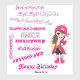 Pirate Girl-Motto Aufkleber