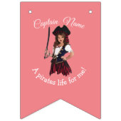 Pirate Girl Pink Thema Wimpelkette (Erste Fahne)