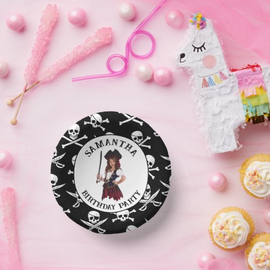 Pirate Girl Skulls Pappteller (Party)