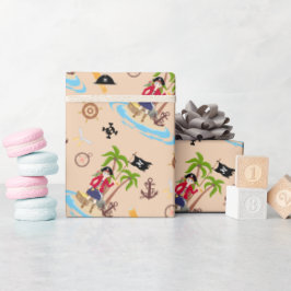 Pirate Girl Treasure Karte Geburtstagsparty Geschenkpapier