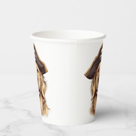 Pirate Golden Retriever Dog Skull Pappbecher (Rechts)