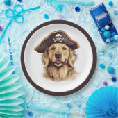 Pirate Golden Retriever Dog Skull Pappteller (Party)