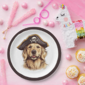 Pirate Golden Retriever Dog Skull Pappteller (Party)