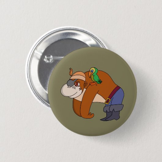 Pirate Gorilla Button (Vorne & Hinten)