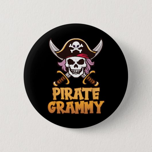 Pirate Grammy Captain Matching Oma Halloween C Button (Vorderseite)