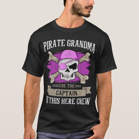 Pirate Grandma Caribbean Captain Grandmutter T-Shirt (Vorderseite)