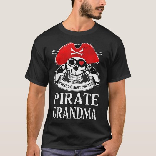 Pirate Grandma World's Best Pirate Grandmutter T-Shirt (Vorderseite)