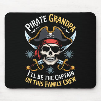 Pirate grandpa skeleton freeboater boat captain mousepad