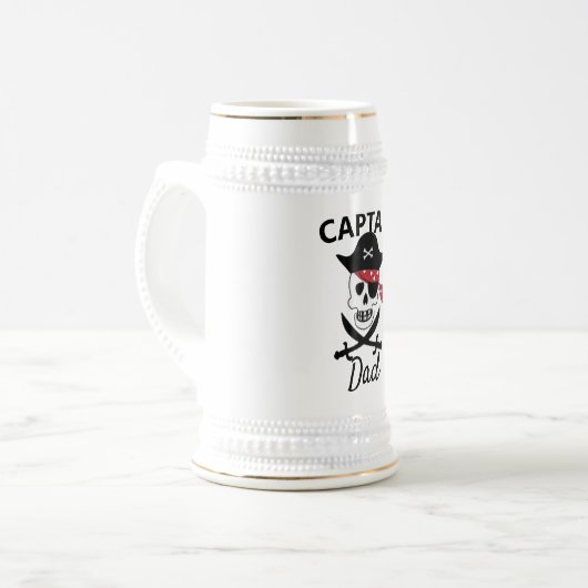Pirate Graphic Keramik Beer Tasse, Zuhause Bar Bee Bierglas (Vorderseite Links)