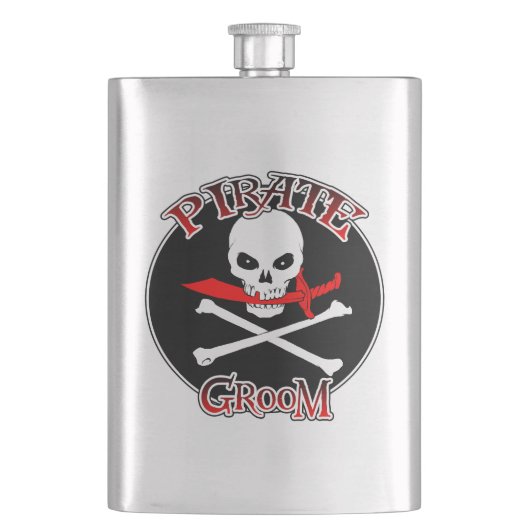 Pirate Groom Flask Flachmann (Vorderseite)