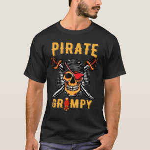 Pirate Grumpy Skeleton Family Birthday Squad T-Shirt