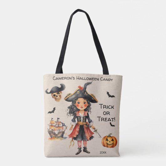 Pirate Halloween Candy Trick oder Treat Tasche (Rückseite)