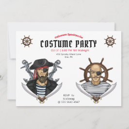 Pirate Halloween Costume Party Adult Einladung
