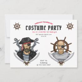 Pirate Halloween Costume Party Adult Einladung