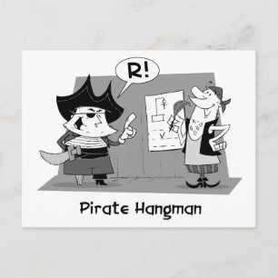 Pirate Hangman Postcard Postkarte