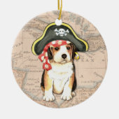 Pirate Hat Beagle Keramikornament (Vorne)