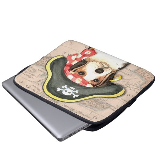 Pirate Hat Beagle Laptopschutzhülle (Vorne Knopf)