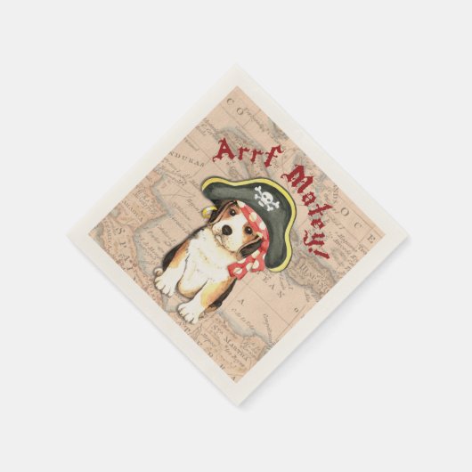 Pirate Hat Beagle Serviette (Ecke)