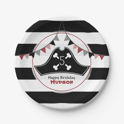 Pirate Hat Birthday Pappteller (Vorderseite)