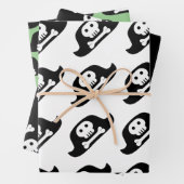 Pirate Hat Black Skull Crossbones Pattern Kinder Geschenkpapier Set (Beispiel)