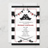 Pirate Hat Schwerter Geburtstag Magneteinladung (Vorderseite)