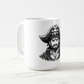 Pirate head with hat sailor and Eye Patch and Bear Kaffeetasse (Vorderseite Links)
