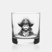 Pirate head with hat sailor and Eye Patch and Bear Whiskyglas (Rückseite)