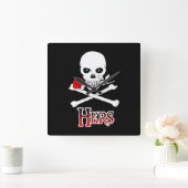 Pirate Hers Quadratische Wanduhr (Zuhause)