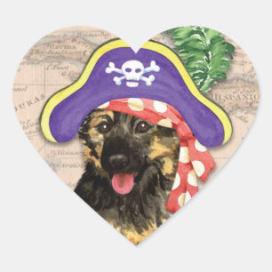 Pirate Herz-Aufkleber