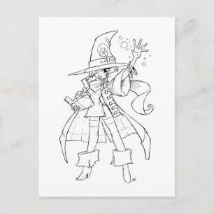 Pirate Hexe Postkarte
