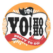 Pirate Hintern Sticker für Gefälligkeitstaschen od