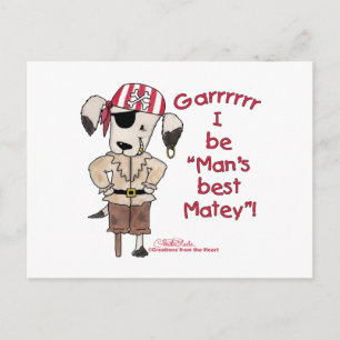 Pirate Hund "Mans Best Matey! Postkarte