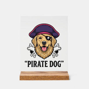 Pirate-Hund Vintage-Gravur-Shirt-Design_1 Acrylschild