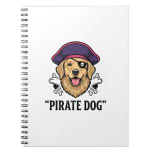 Pirate-Hund Vintage-Stickerei-Shirt-Design_1 Notizblock