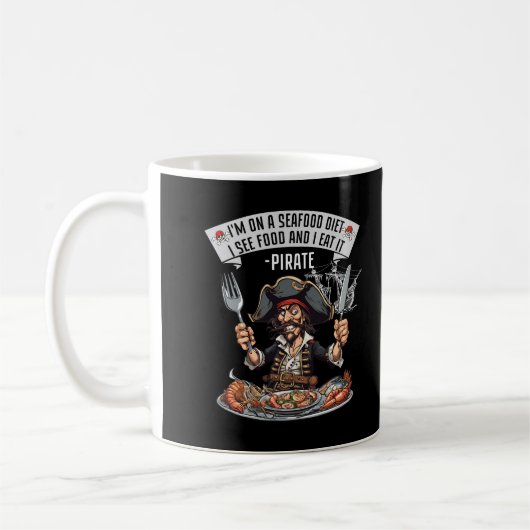 Pirate - ich bin auf einer Meeresfrüchte-Diät. Ich Kaffeetasse (Links)