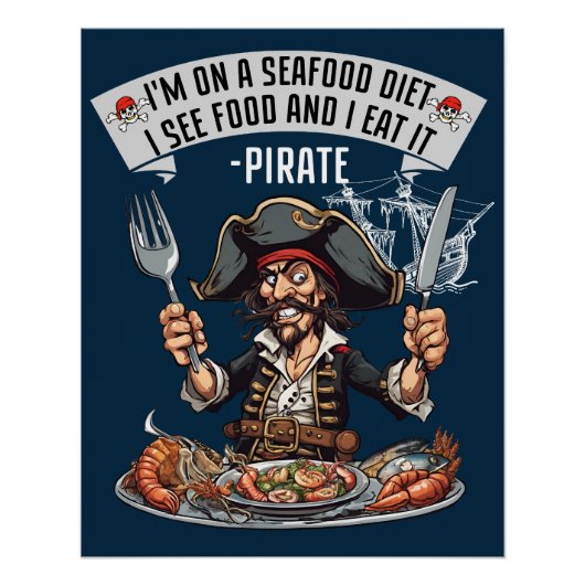 Pirate - ich bin auf einer Meeresfrüchte-Diät. Ich Poster (Vorderseite)