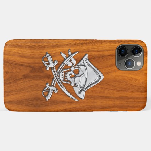 Pirate im Teak-Holzstil Case-Mate iPhone Hülle (Rückseite (Horizontal))
