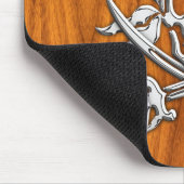 Pirate im Teak-Holzstil Mousepad (Ecke)