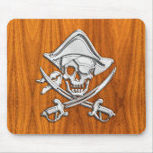 Pirate im Teak-Holzstil Mousepad (Vorne)
